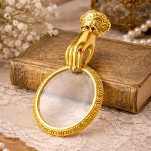 Lupa de Bolsillo de Latón con Cadena, Lente de Alta Claridad, Lupa Portátil para Lectura, Joyería, Monedas, Sellos, Manualidades - Product Image 4