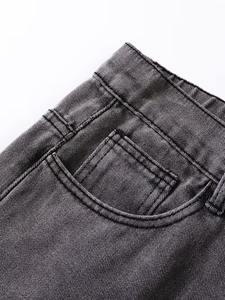 กางเกงยีนส์ทรงตรงสไตล์วินเทจปรับแต่งได้ของ FIT FORNESS INTERNATIONAL สำหรับผู้ชาย ระบายอากาศได้ดี เอวกลาง น้ำหนักเบา ผ้ายีนส์ฟอกสี - Product Image 4