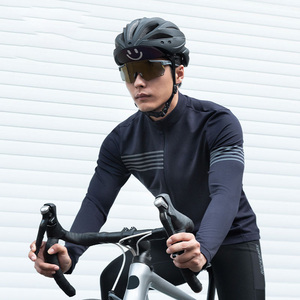 Maillot de cyclisme à manches longues personnalisé, isolé, à séchage rapide, avec fermeture éclair, pour marathon et sport, vêtements de cyclisme professionnels - Product Image 4