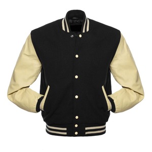 <b>Men's</b> Turquoise Varsity <b>Jacket</b> Windproof <b>White</b> Sleeves PU Fabric Single Button Closure Stand Collar Regular Fit Front Autumn - Product Image 1
