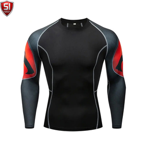 Unisex <b>Long</b> <b>Sleeve</b> Rash Guard <b>Compression</b> <b>Shirt</b> Printed Quick Dry Spandex/Polyester Sports Bodysuit Lightweight Activewear - Product Image 1
