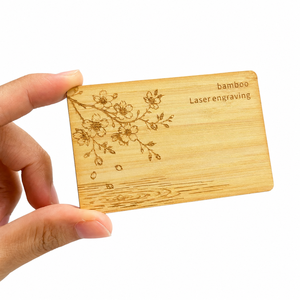 Carte NFC en bois de bambou personnalisée, carte intelligente RFID NTAG213, 85,5x54 mm, réinscriptible, programmable, communication sans fil - Product Image 1