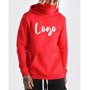 Sweat à capuche zippé pour homme, coupe ample, en molleton épais 100% coton, avec double capuche, broderie, effet délavé à l'acide, style ninja, avec cagoule intégrée, pour le ski, personnalisable avec logo - Product Image 1