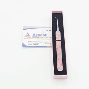 Pince à épiler diamantée en acier inoxydable enduite de papier professionnel à 45 degrés pour l'extension de cils Logo personnalisé de haute qualité pointu - Product Image 6