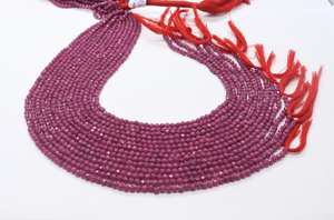 AAA Natural <b>Ruby</b> Faceted Rondelle Beads <b>Ruby</b> Beads Rondelle Beads 3MM Pinkish <b>Ruby</b> Beads 13" Faceted Pink <b>Ruby</b> Gemstone Beads - Product Image 2