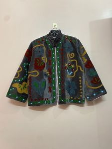 Hand Embroidered Ethnic Velvet Jacket Womens Boho <b>Winter</b> Jacket Designer Look, Ideal for Chilly Weather Wholesale Supplier - Product Image 2