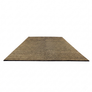 Alfombra de Lana con Textura Tonal Sólida en Negro, Dorado y Beige, Alfombra Moderna de Diseño Lineal, Antideslizante, Ecológica, con Pelo Grueso para Sala de Estar - Product Image 2