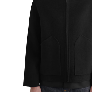 Custom <b>Black</b> Full Zip Hoodie Men Heavyweight Fleece Hooded <b>Sweatshirt</b> Relaxed Fit OEM ODM Private Label Wholesale - Product Image 5