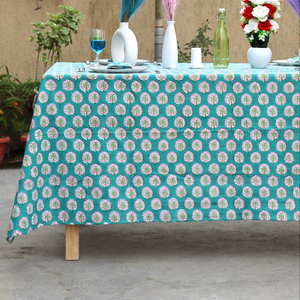 Custom Floral Colorful Hand Block Print <b>Table</b> Cover Woven Cotton <b>Table</b> Cloth for Wedding <b>Decoration</b> Colorful Wedding <b>Table</b> - Product Image 1