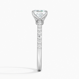แหวน BOJ รุ่น 049 ทรง Asscher Cut เงินแท้ 925 ประดับเพชรโมอิสซาไนต์ 2 กะรัต สี D ความสะอาด VVS1 ฝังแบบสามเหลี่ยมเต็มวง ได้รับการรับรองจาก GRA ลดราคา - Product Image 3