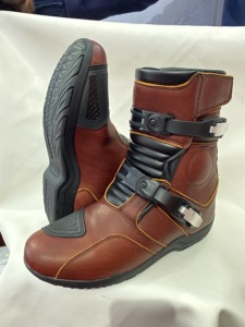 Tan Leather Motorbike Racing Shoes Motocross Biker <b>Boots</b> Original Leather - Product Image 2