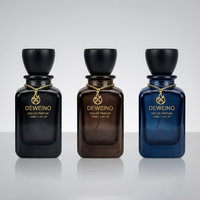 Flacon de parfum noir de style moderne 100 ml, flacon de parfum carré vide 50 ml, flacon de parfum de luxe avec emballage boîte et couvercle en bois