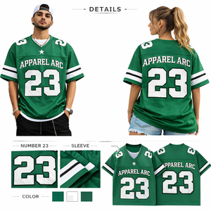 Maillot de football personnalisé en mesh vert 23 APPAREL ARC, T-shirt de sport unisexe, OEM, marque privée, vente en gros, USA, en vrac - Product Image 2