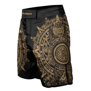 Pantalones cortos MMA para hombre, estampado de ondas, cintura elástica, entrenamiento de gimnasio, kickboxing, ligeros, de secado rápido, coloridos, para artes marciales mixtas - Product Image 5