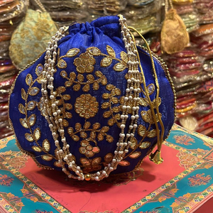 Adorning Embroidery Handmade Potli <b>Bags</b> for Wedding & Festival Favors For Deepavali Pearl Drawstring <b>Bags</b> <b>Bridesmaid</b> Gift Clutch - Product Image 1