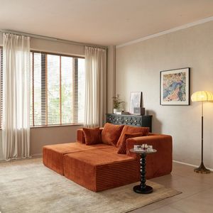 Poltrona Chaise Longue Doppia Oversize in Velluto a Coste, Sedia Letto Imbottita per Soggiorno, Divano Cloud Senza Montaggio - Product Image 4