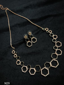 Classic American Diamond Bridal Jewelry <b>Set</b> Two-Piece <b>Necklace</b> <b>and</b> <b>Earrings</b> for Wedding Fashionable Classic Style - Product Image 4