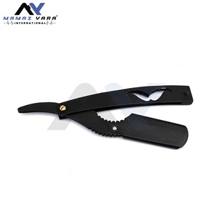 Rasoir droit professionnel pour barbier avec manche ergonomique pour la moustache, qualité salon, pour la mise en forme de la barbe et la coupe de cheveux pour hommes - Product Image 2