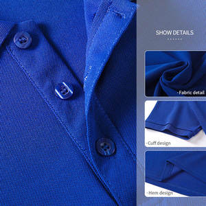 Polo tendance d'été à manches courtes pour homme, 100 % polyester, T-shirt de travail, col contrastant orange et violet - Product Image 5