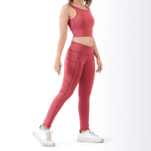 Ensemble de sport 2 pièces sans couture à imprimé écossais pour femme, séchage rapide, taille haute, anti-choc, respirant, idéal pour le yoga et le fitness en extérieur - Product Image 4