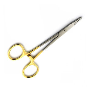 Portaagujas Manual Reutilizable de Acero Inoxidable Alemán Clase I 12.5cm, Tijeras de Sutura, Pinzas Veterinarias Quirúrgicas - Product Image 5