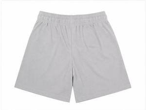 Shorts de basketball en maille unie 100 % coton, dernier design, avec logo frontal, double couche de maille, entrejambe de 7 pouces, poches zippées - Product Image 2