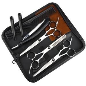 Ensemble de ciseaux de coiffure professionnels MORJE en acier inoxydable 440C pour droitiers, manche long, usage en salon, peignes inclus - Product Image 5