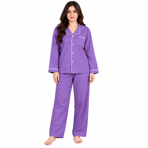 Wholesale Women Pajama <b>Set</b> Soft Sleepwear Button Down Nightwear <b>Lounge</b> Wear <b>Two</b> <b>Piece</b> Homewear Clothing Supplier - Product Image 5