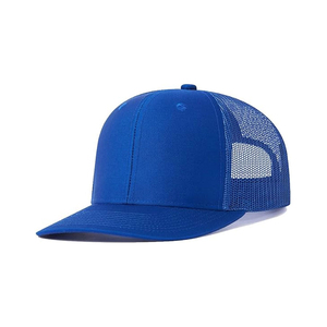 Gorra Trucker de Malla Azul de 6 Paneles, Ajustable, Talla Personalizable, Unisex, Visera Plana, Casual, para Exteriores, con Serigrafía Personalizable - Product Image 1
