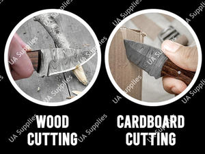 มีดคอเหล็กดามัสกัสตีขึ้นรูปด้วยมือขนาดเล็ก EDC - มีดพกพา/มีดคล้องคอคมกริบ ด้ามไม้พะยูง พร้อมปลอก มีดขายส่งแบบ OEM/ODM - Product Image 4