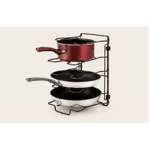 Wholesale Heavy Duty Adjustable 4-Tier Pot and <b>Pan</b> Organizer Rack for Kitchen Cabinet Iron Cookware Storage Shelf & Lid <b>Holder</b> - Product Image 1