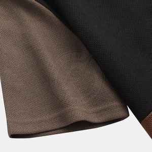 Nueva Camiseta Negra Casual Oversize con Mangas en Contraste y Logotipo Estampado en la Espalda, Top Casual de Cuello Redondo para Hombre - Product Image 4