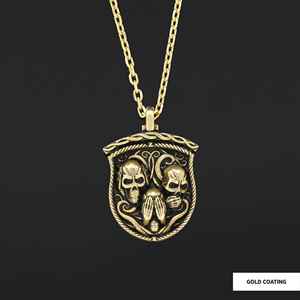 Collar con Colgante de Calavera BOJ 01, Collar con Tres Calaveras, No Vea, No Oiga, No Hable, Precio Bajo - Product Image 2