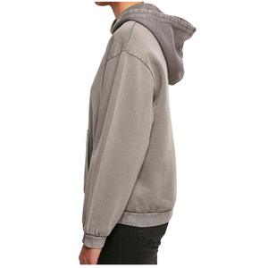 Sweat à capuche 100 % coton molletonné léger à manches longues avec poche kangourou pour homme, délavé à l'acide, écologique et respirant, idéal pour l'extérieur - Product Image 5