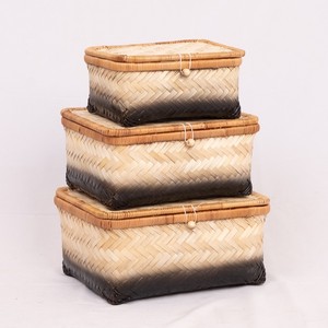 Cajas de almacenamiento de bambú de colores, contenedores para pasteles tipo sándwich, cajas con tapa artesanales de venta rápida. - Product Image 6