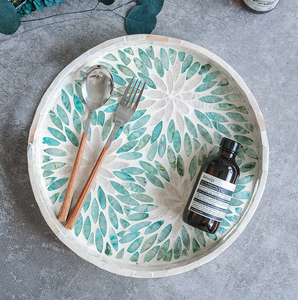 Bandeja de Nácar Marrón MOP, Bandeja Multifuncional para Servir, Decoración de Mesa para Sala de Estar, Proveedor Mayorista de Bandejas de Nácar - Product Image 3