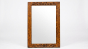Grand miroir mural artisanal de luxe en bois de style Art déco pour la décoration de la chambre et de la salle de bain - Product Image 2