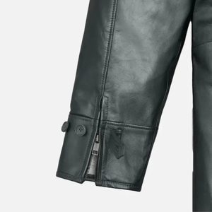 men's Genuine fur <b>Leather</b> Vintage Woven Print <b>Long</b> Trench <b>jacket</b> Plus Size Outdoor Casual Waterproof Eco-Friendly Standard - Product Image 4