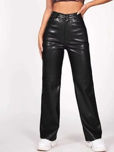 Pantalon en cuir PU décontracté pour femme, style jogger, coupe crayon, tendance, collection 2026 - Product Image 4