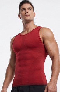 <b>Men</b> <b>Compression</b> Tank Top Scoop Neck Gym Workout Wear <b>Vest</b> Top <b>Men's</b> Daily Jogging Singlet Slim Fit & Stretched - Product Image 3