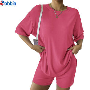 Conjunto de Verano de Dos Piezas, Camiseta y Pantalones Cortos a Juego, con Logotipo Personalizado, en Algodón, Tendencia de Verano - Product Image 1