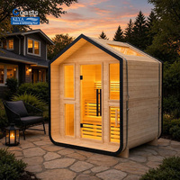 Sauna de Madera Termotratada Sin Químicos con Techo a Dos Aguas, WiFi Inteligente UKCA, 230V, DDP Reino Unido, Sala de Jardín DIY, Frío/Calor