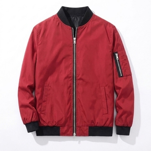 Blouson Bomber Homme Hiver Haute Qualité Coupe-Vent Épais Broderie Polyester Manches Personnalisées Style Baseball - Product Image 1