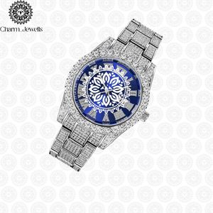 Charm Jewells Stainless Steel Diamond <b>Watch</b> Round Analog Dial Sapphire Crystal Luxury Fashion Women's Quartz Movement - Product Image 3