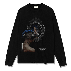 เสื้อยืดโอเวอร์ไซส์ผู้ชายลายพิมพ์วินเทจแบบสั่งทำพิเศษ ผ้าฝ้าย 100% เนื้อหนา ใส่สบาย แขนยาว ทรงทางการ - Product Image 6