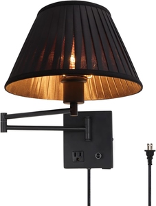 Lámpara de Pared LED Moderna para Interiores, Personalización OEM, Iluminación Minimalista Nórdica, Diseño de Brazo Oscilante, Pantalla de Tela de Lujo - Product Image 4