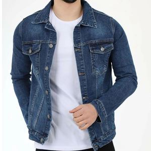 Veste en jean vintage à col montant imperméable et coupe-vent pour homme - Product Image 3