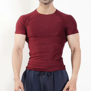 Camiseta Deportiva de Manga Corta para Hombre, Corte Ajustado, Poliéster Grueso, 320 g/m², Transpirable, con Estampado, para Gimnasio y Entrenamiento - Product Image 1