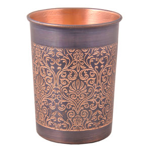 Bouteille d'eau en cuivre à motif de parchemin antique, décorative, anti-fuite, réutilisable, de qualité supérieure, pour boissons bien-être, cadeau - Product Image 6