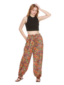 Femmes haut confortable Boho impression numérique sarouel taille libre coton Joggers élastique cordon hiver Baggy vêtements de détente plat - Product Image 4